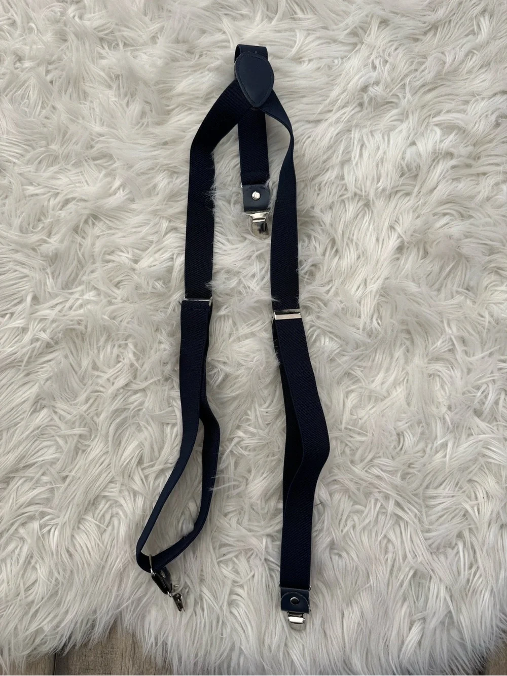 Boys Navy Elastic Suspenders - Classic Adjustable Braces